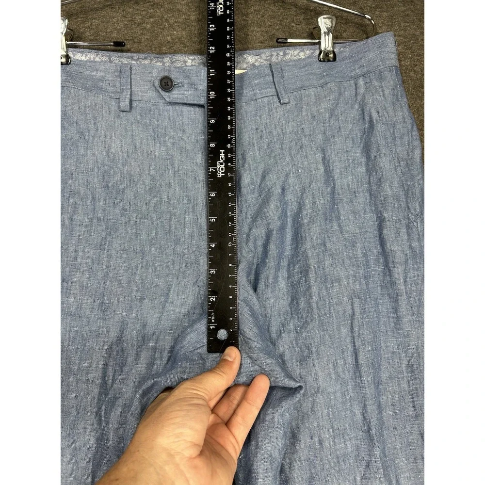 100% Linen Dress Pants Slacks Men 34x30 Blue Bar III Beach Wedding Preppy